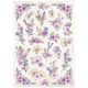 Papel de Arroz Lavender patron de flores Stamperia A-4
