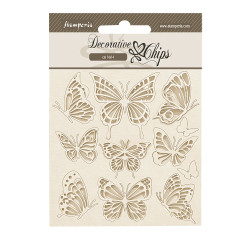 Decorative Chips 14x14 cms Stamperia Lavender mariposas