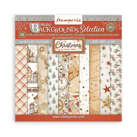 Colección Background Gear up for Christmas Stamperia 30 x30