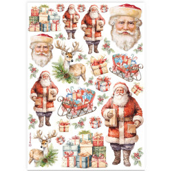 Papel de Arroz Classic christmas Santa Claus Stamperia A-4