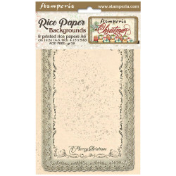 Kit 8 Papeles arroz A-6 backgrounds Classic Christmas Stamperia