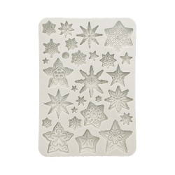 Stamperia Silicone mold A5 Gear up for christmas estrellas