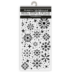 Stencil Stamperia Gear up for Christmas copos de nieve