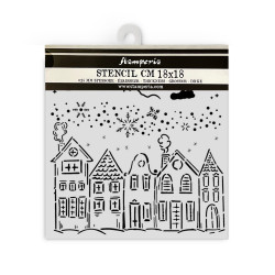 Stencil Stamperia Classic Christmas houses 18x18 cms