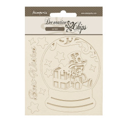 Decorative Chips 14x14 cms Stamperia Gear up for Christmas globos de nieve