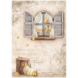 Papel de Arroz Golden harmony Ventana Stamperia A-4