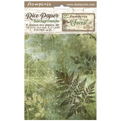 Kit 8 Papeles arroz A-6 backgrounds Forest Stamperia