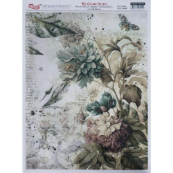 Papel Arroz Dec. RICH 29,7X42CM. KOD.16022