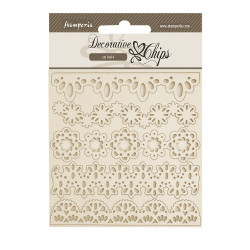 Decorative Chips 14x14 cms Stamperia Olde Lace encaje y bordes