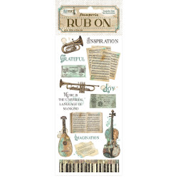 Rub-on Stamperia 10.16x21.6 cms. Music Instrumentos