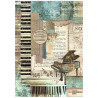 Papel de Arroz Music Piano Stamperia A-4