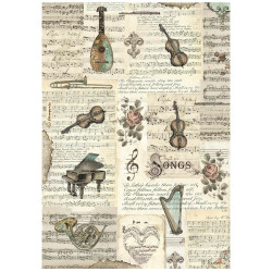 Papel de Arroz Music Instrumentos Stamperia A-4