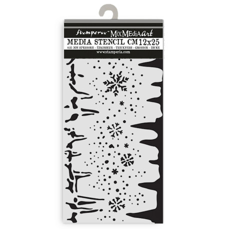 Stencil Stamperia Create happiness Dewdrops copos de nieve y hielo