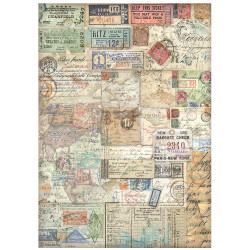 Papel de Arroz Art of Travelling boletos Stamperia A-4