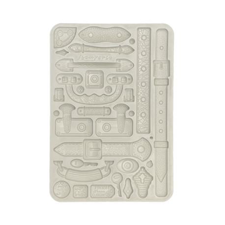 Stamperia Silicone mold A5 Art of Travelling cinturones y manijas