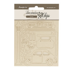 Decorative Chips 14x14 cms Stamperia carro