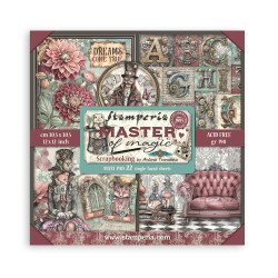 Maxi Block Papeles Scrap Stamperia 30 x30 Master of Magic  1 cara