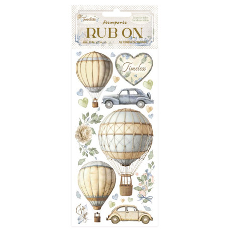 Rub-on Stamperia 10.16x21.6 cms. Timeless globos aerostaticos