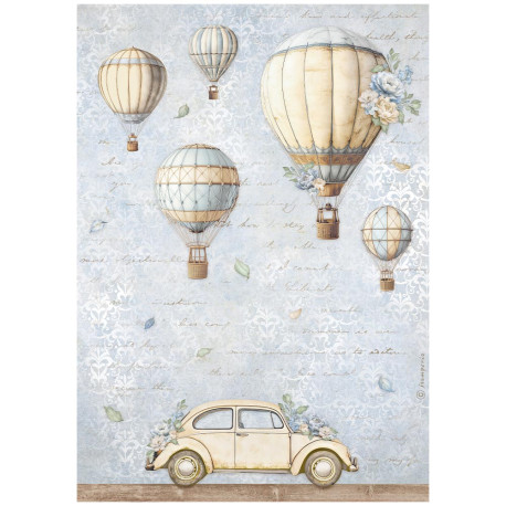 Papel de Arroz Timeless Globos Aerostaticos Stamperia A-4