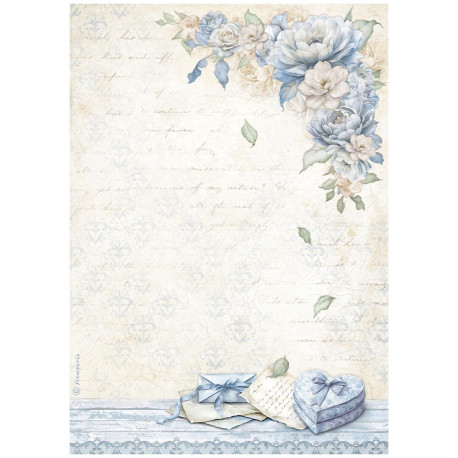 Papel de Arroz Timeless Caja de Corazon Stamperia A-4
