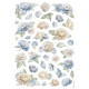 Papel de Arroz Timeless Patrón de Rosas y flores azules Stamperia A-4