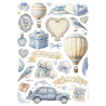 Papel de Arroz Timeless elementos mixtos Stamperia A-4