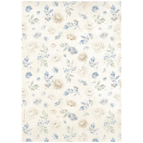 Papel de Arroz Timeless Patrón de flores pequeñas Stamperia A-4