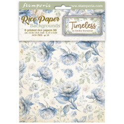 Kit 8 Papeles arroz A-6 Fondos Timeless Sea Stamperia