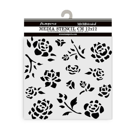 Stencil 12x12 Stamperia Timeless Buds pattem