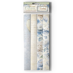 Paquete 4 hojas de Tela 30x30 cms. Stamperia Timeless