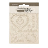 Decorative Chips 14x14 cms Stamperia Timeless corazones