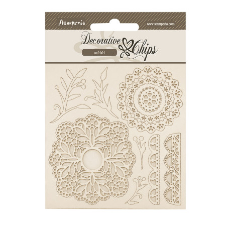 Decorative Chips 14x14 cms Stamperia Timeless Lace