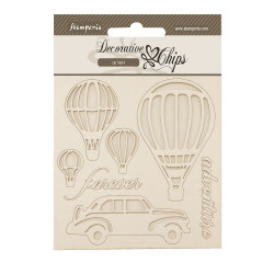 Decorative Chips 14x14 cms Stamperia Timeless Globos Aerostaticos