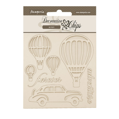Decorative Chips 14x14 cms Stamperia Timeless Globos Aerostaticos