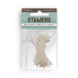 Pack 100 estambres blancos 8 cms.  Stamperia
