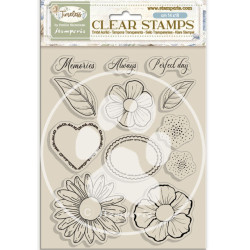 Sellos 14x18 Stamperia Timeless flowers and hearts