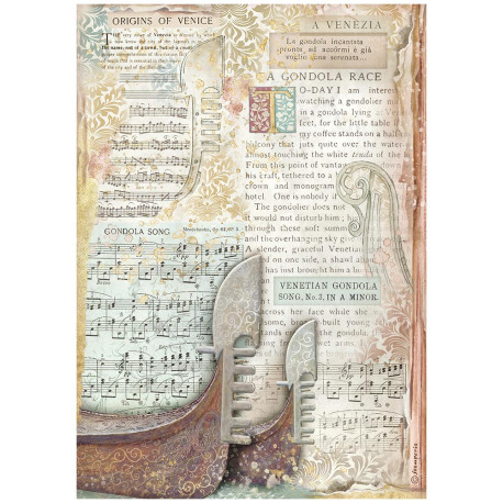 Papel de Arroz  Venice City of Art  Gondola A-4