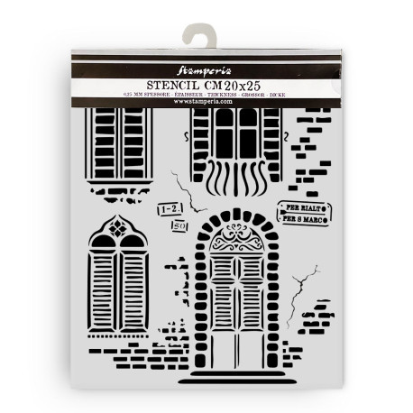 Stencil Stamperia 20x25 Venice City of Art : Ventana