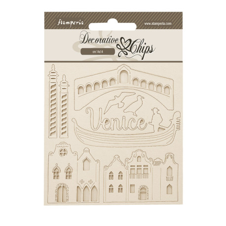 Decorative Chips 14x14 cms Stamperia Venice City of Art Elementos