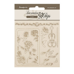 Decorative Chips 14x14 cms Stamperia Venice City of Art Rosas y Marcos