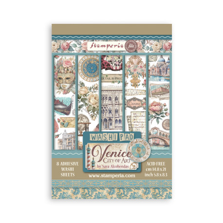 Washi pad 8 hojas A5 Coffee and chocolate Stamperia
