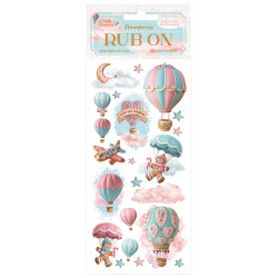 Rub-on Stamperia 10.16x21.6 cms. Candy Christmas Globos aerostaticos