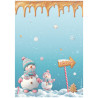 Papel de Arroz Candy Christmas muñecos de nieve