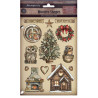 Apliques de madera Stamperia A5 Christmas Home