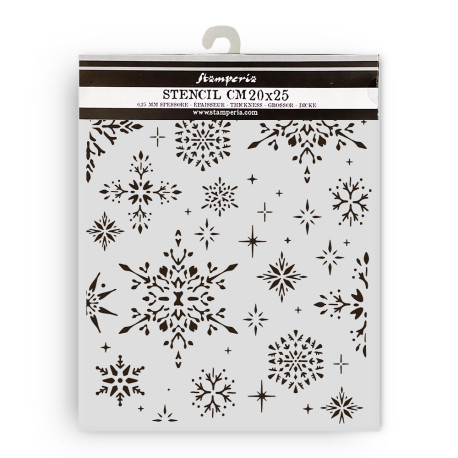 Stencil Stamperia 20x25 The Owl's House snowflakes