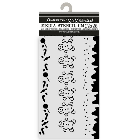 Stencil 12x25 Stamperia Candy Christmas stripes