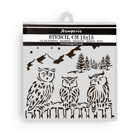 Stencil Stamperia The Owl's House owls