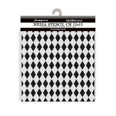 Stencil 12x12 Stamperia Alice in Christmas rhombus pattern