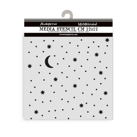 Stencil 12x12 Stamperia Alice in Christmas stars and moon