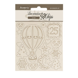 Decorative Chips 14x14 cms Stamperia Candy Christmas air balloons
